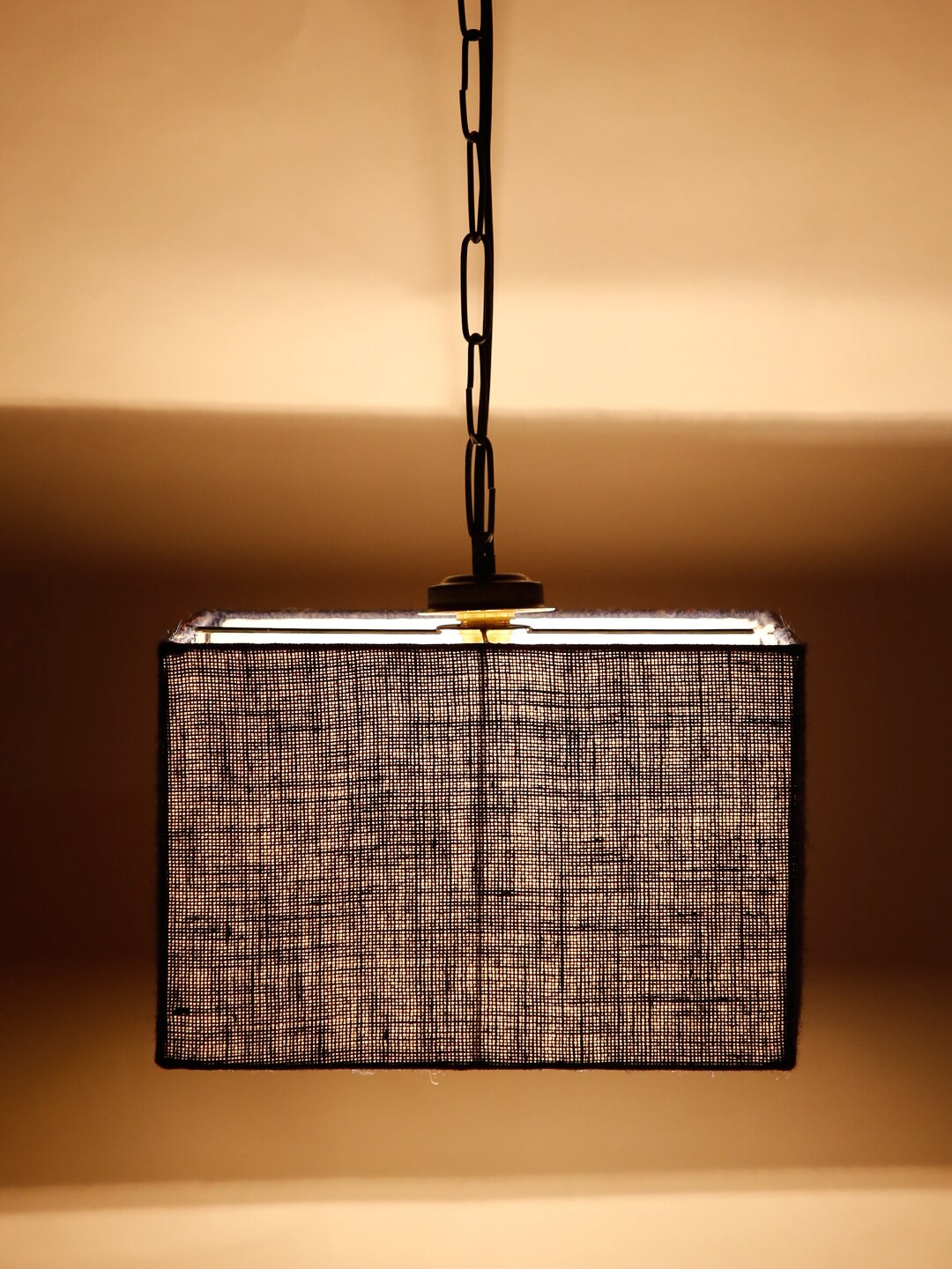 

Devansh Blue Square Shaped Jute Drum Hanging Lamp