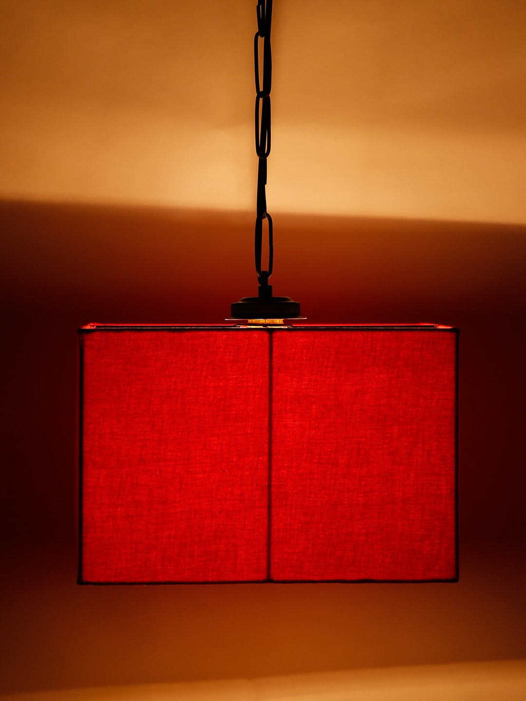 

Devansh Red Cotton Square Drum Hanging Lamp