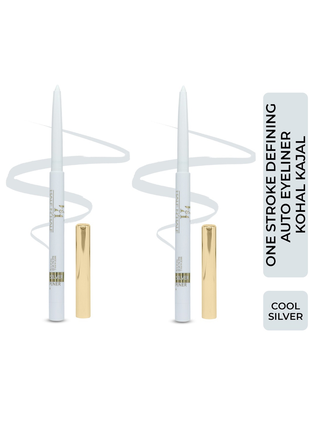 

Half N Half Set of 2 Eyeliner Kohl Kajals - Cool Silver 04