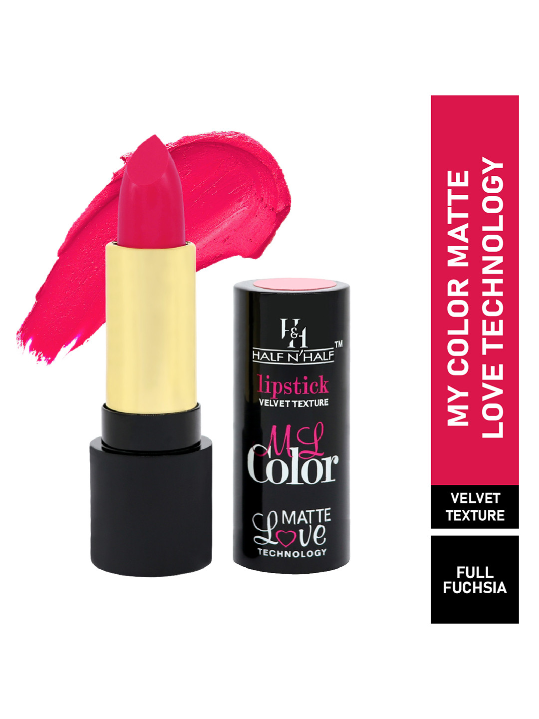 

Half N Half My Color Matte Velvet Texture Love Lipstick - All Fired Up, Fuchsia