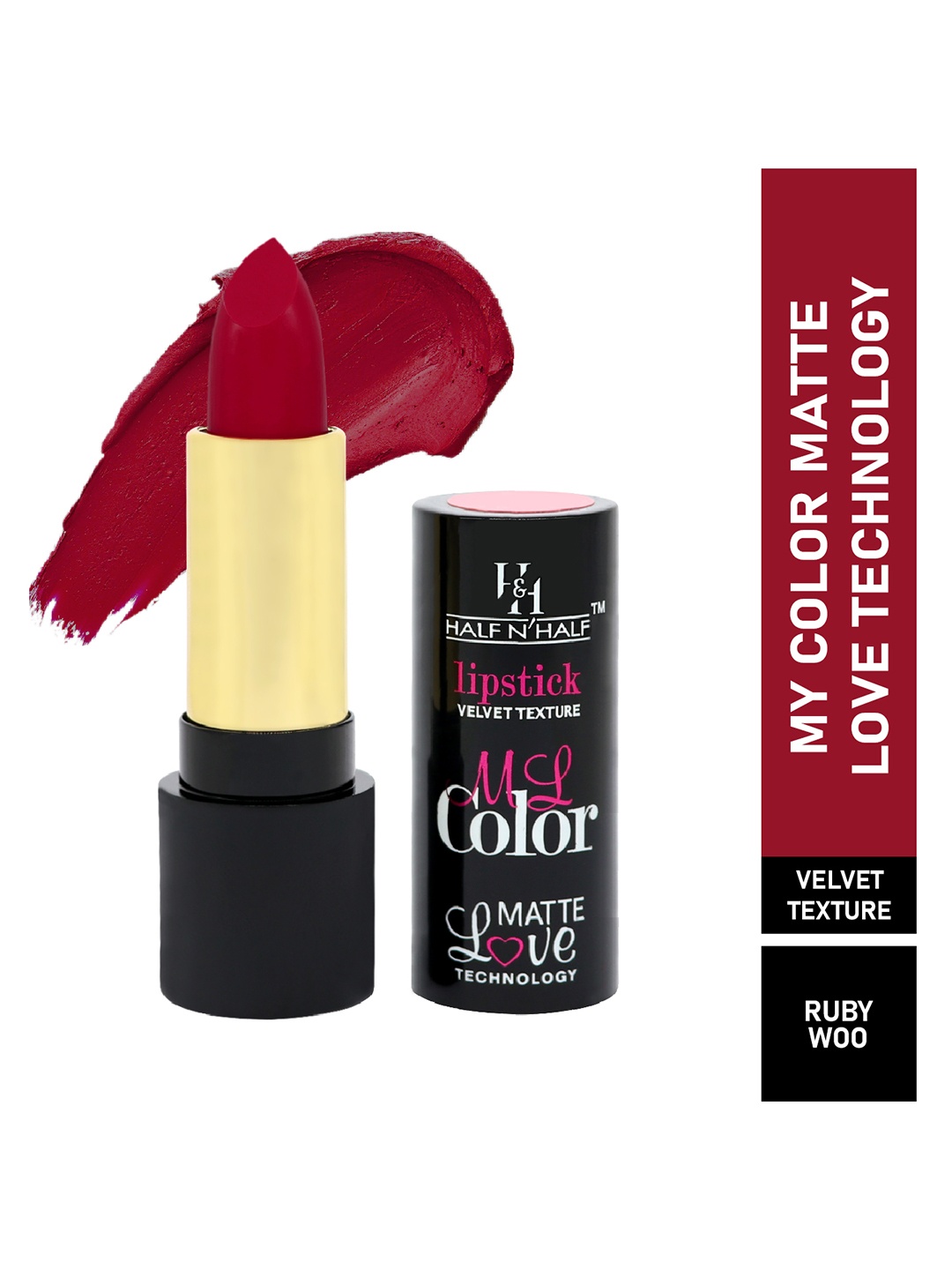 

Half N Half My Color Matte Velvet Texture Love Lipstick - Ruby Woo, Maroon