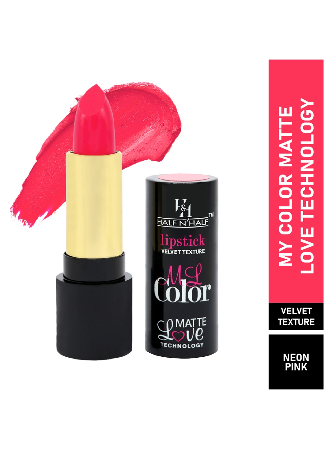 

Half N Half My Color Matte Velvet Texture Love Lipstick - Neon Pink