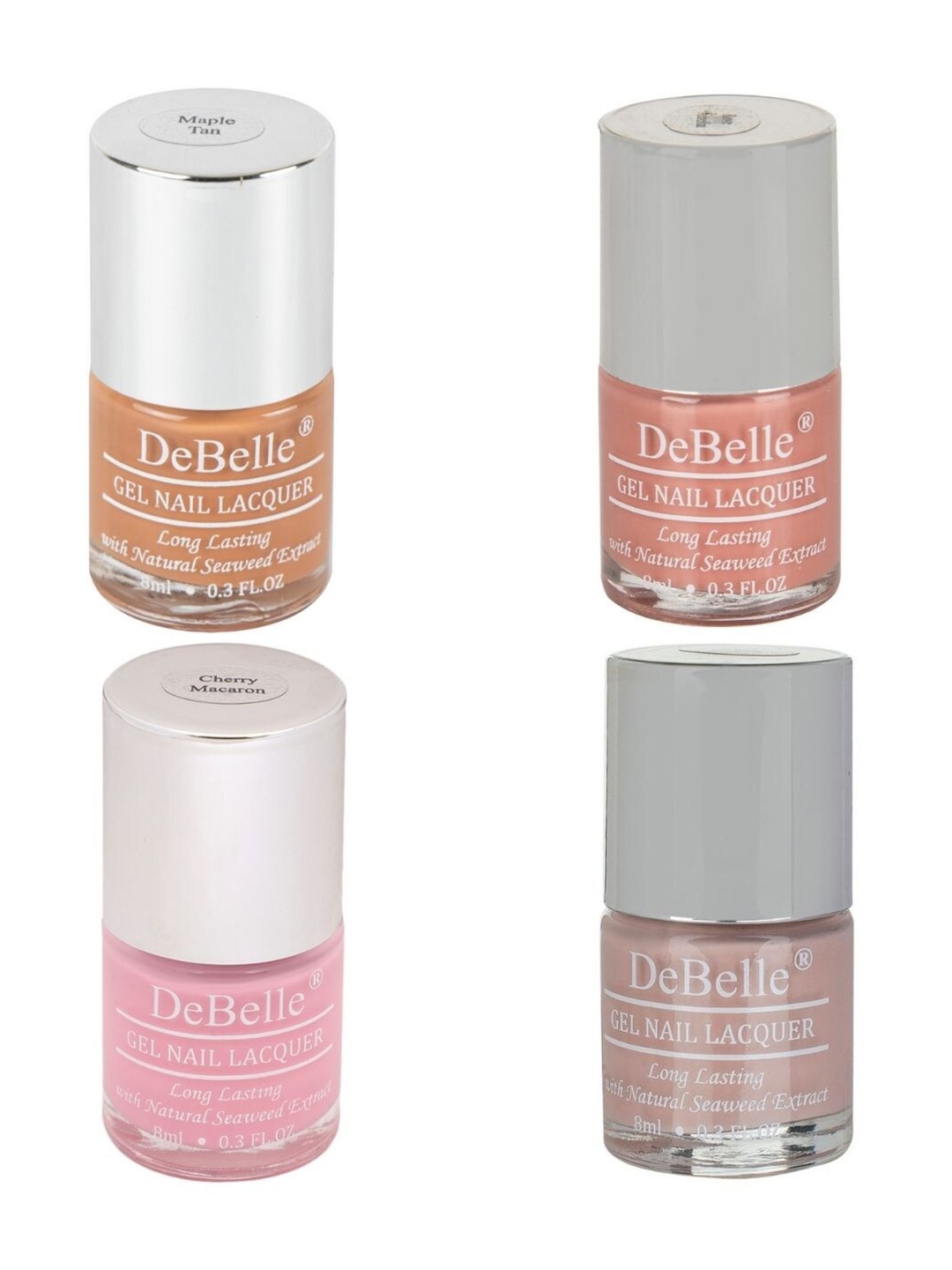 

DeBelle Set of 4 Long Lasting Gel Nail Lacquers with Natural Seaweed Extract - 32ml Each, Multi
