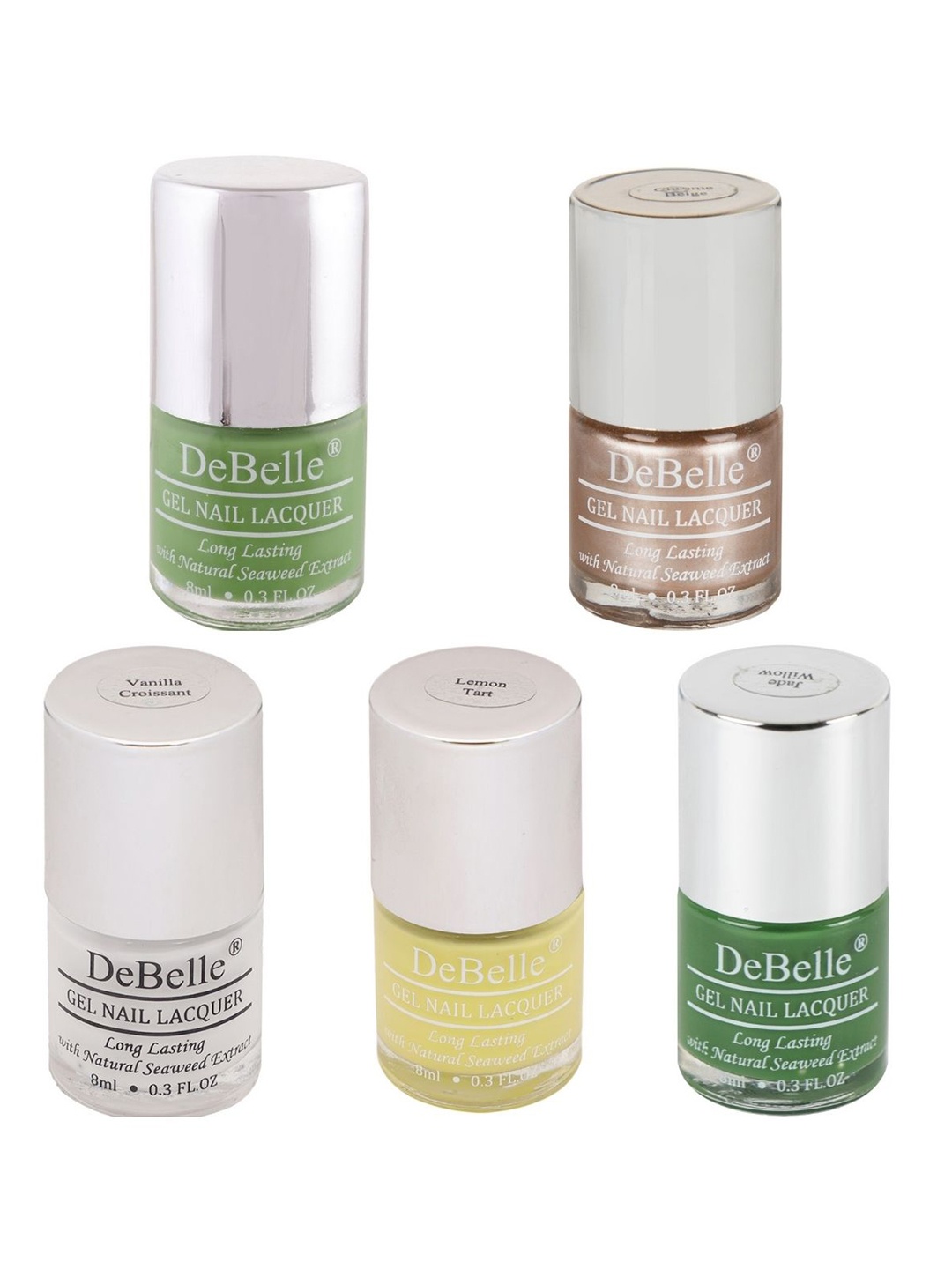 

DeBelle Set of 5 Long Lasting Gel Nail Lacquers with Natural Seaweed Extract, Multi