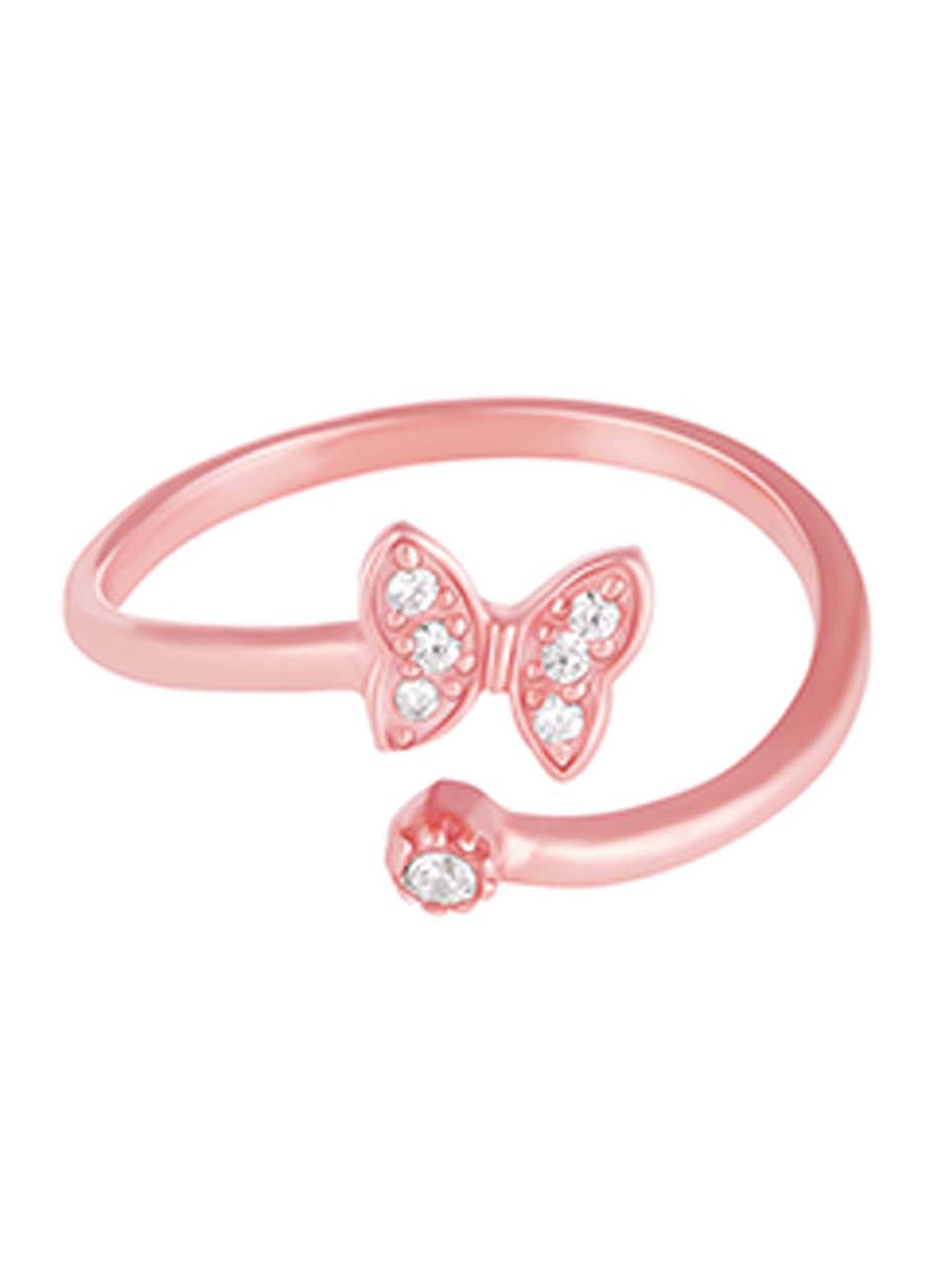 

GIVA 925 Sterling Silver Rose Gold Plated Butterfly Bow Ring
