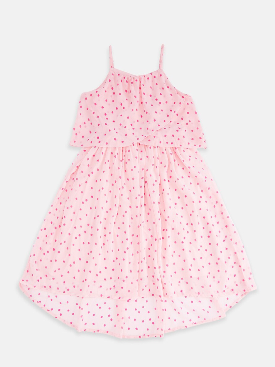 

Pantaloons Junior Girls Pink Floral Georgette A-Line Dress