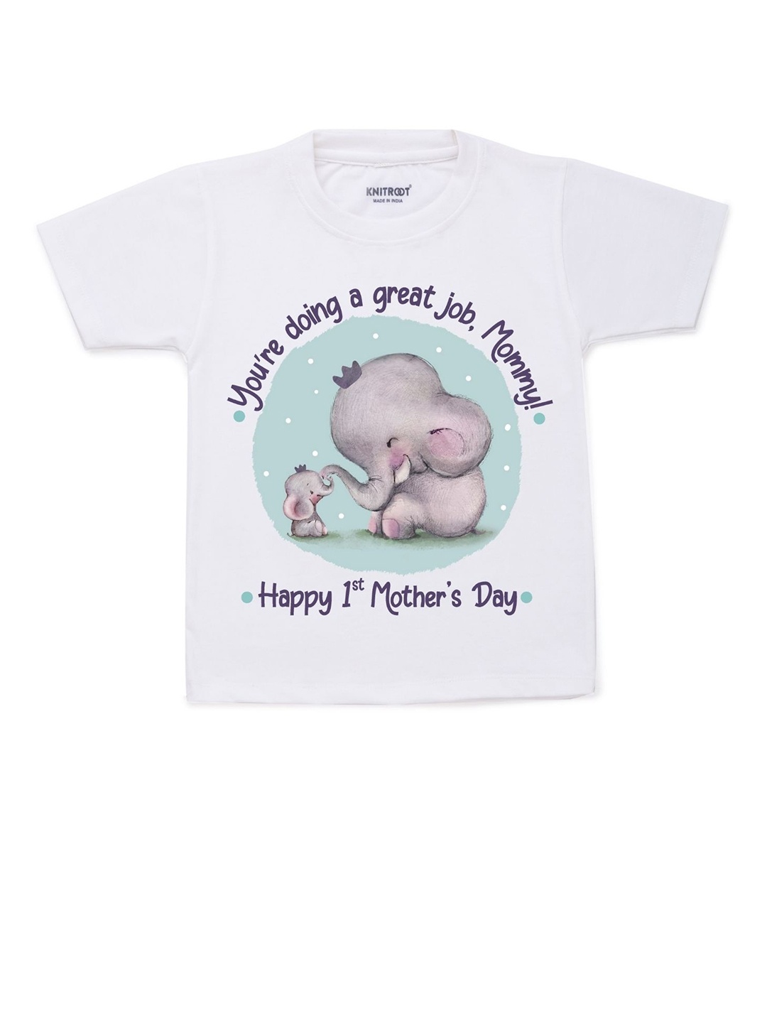 

KNITROOT Kids White Graphic Printed Regular Fit T-shirt