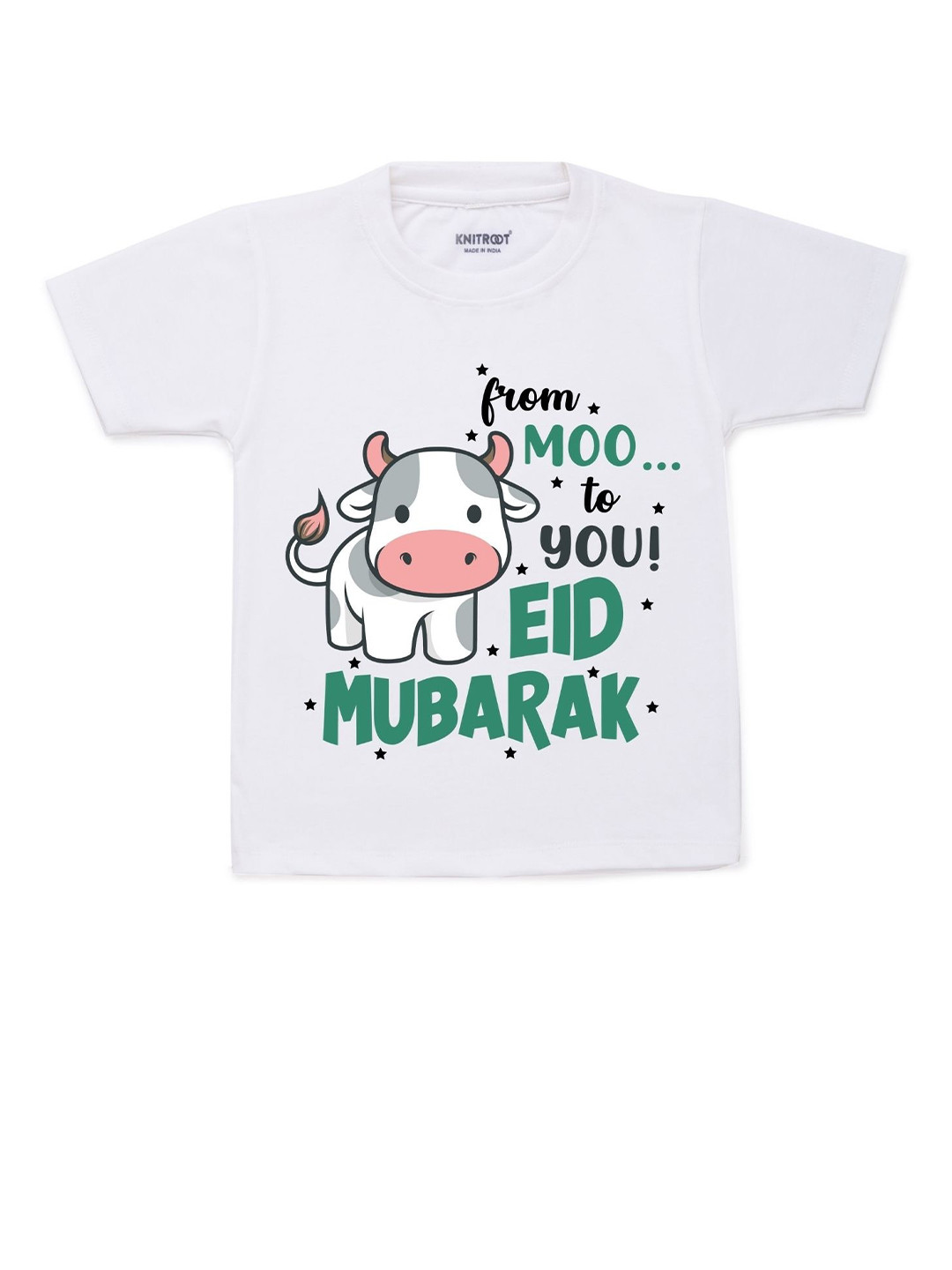 

KNITROOT Kids White Graphic Printed Cotton T-shirt