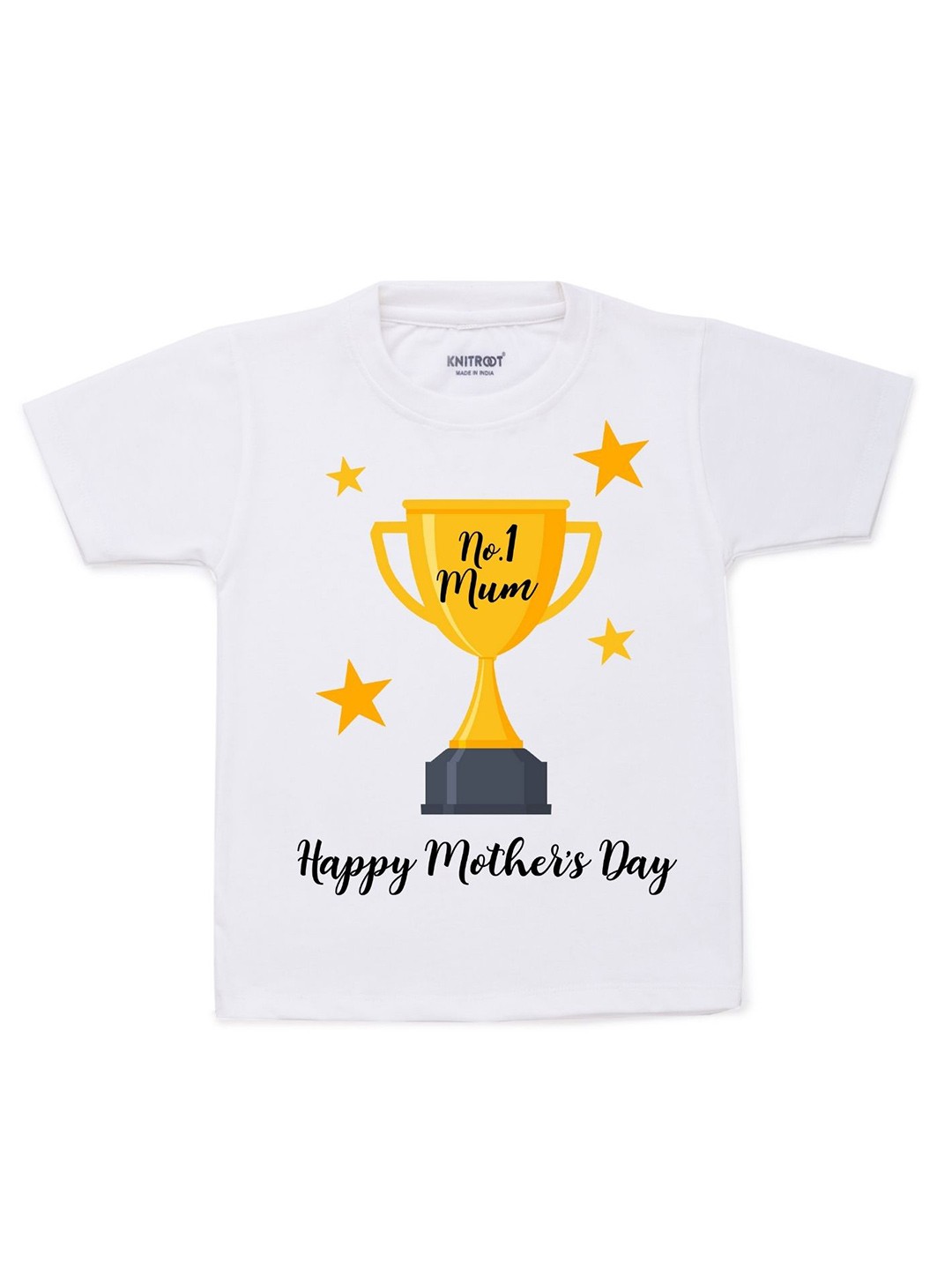 

KNITROOT Kids White Graphic Printed Cotton T-shirt