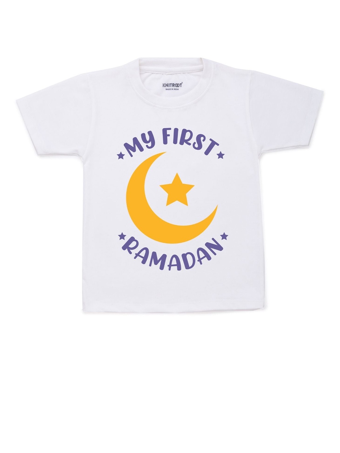 

KNITROOT Kids White Typography Printed Cotton T-shirt