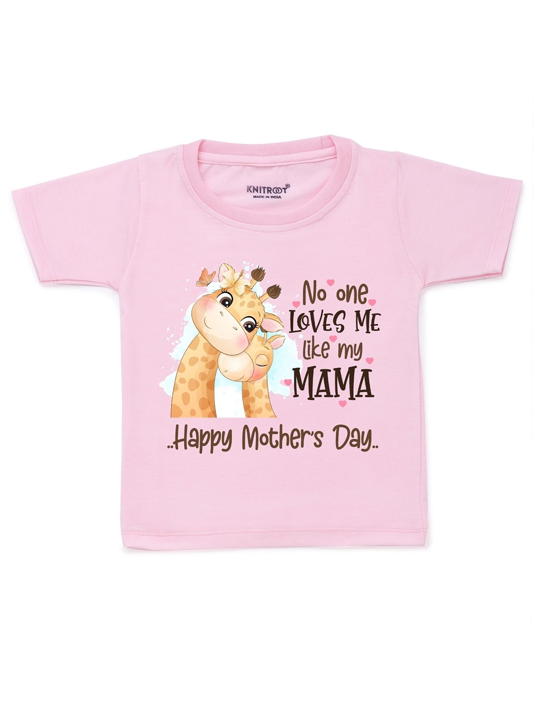 

KNITROOT Kids Pink Printed Mothers Day T-shirt