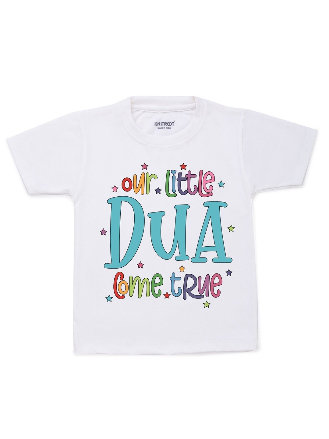 

KNITROOT Kids White & Pink Typography Printed Dua Come True T-shirt