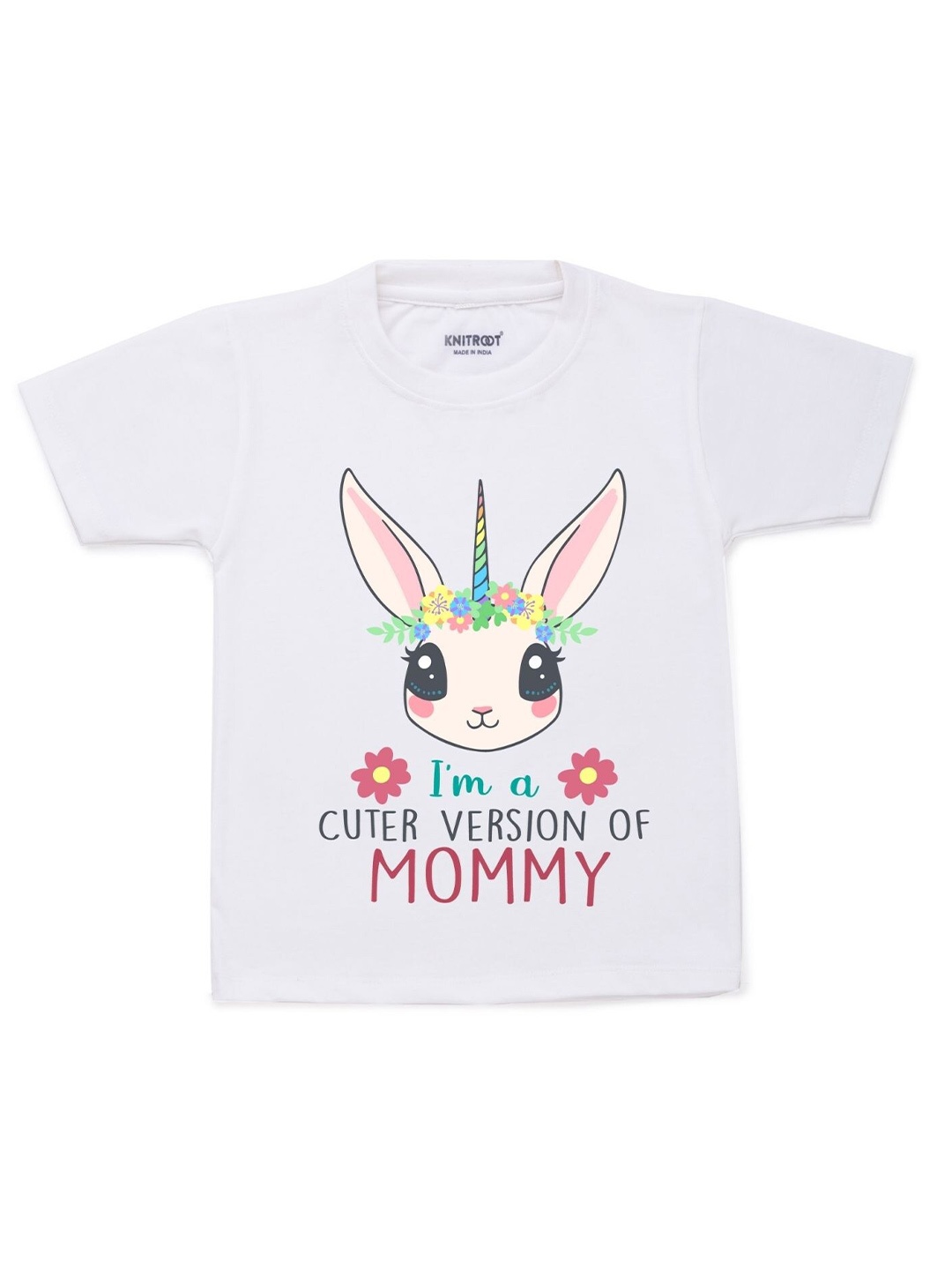 

KNITROOT Kids White Graphic Printed Cotton Regular Fit T-shirt