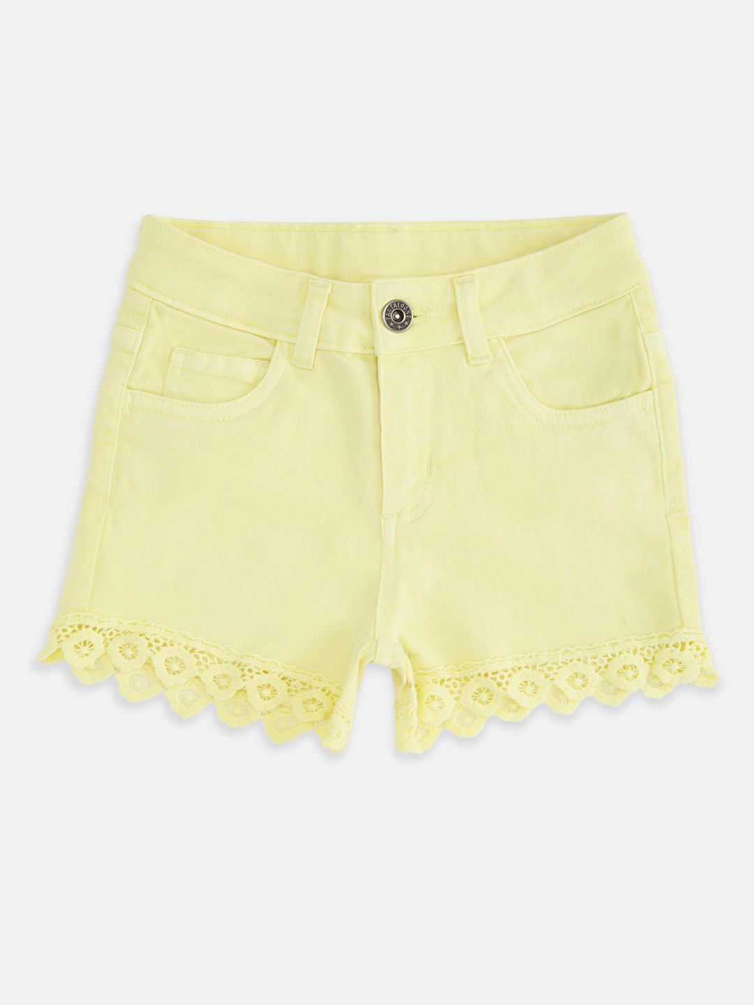 

Pantaloons Junior Girls Yellow Pure Cotton Shorts