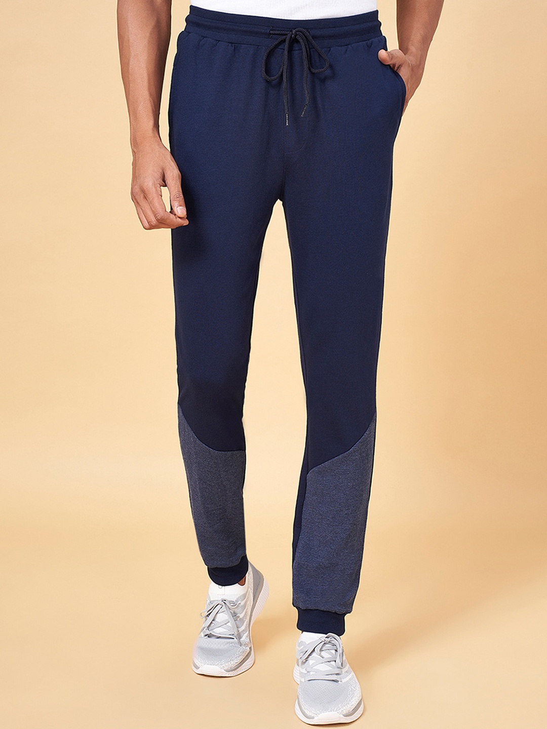 

Ajile by Pantaloons Men Navy Blue Slim-Fit Pure Cotton Joggers