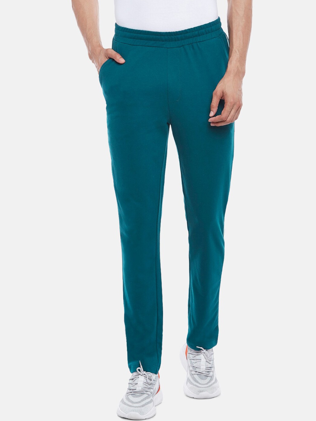 

Ajile by Pantaloons Men Teal Green Slim-Fit Pure Cotton Track Pants