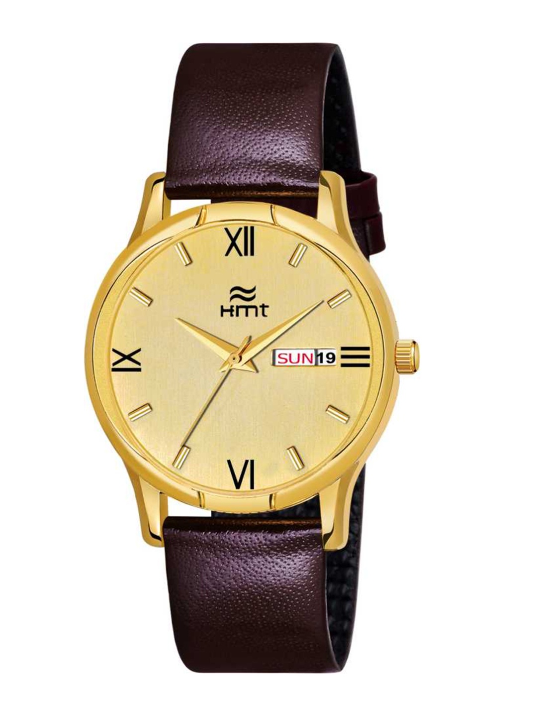 

HAMT Men Gold-Toned Brass Dial & Brown Straps Analogue Watch HT-GR350-GLD-BRW