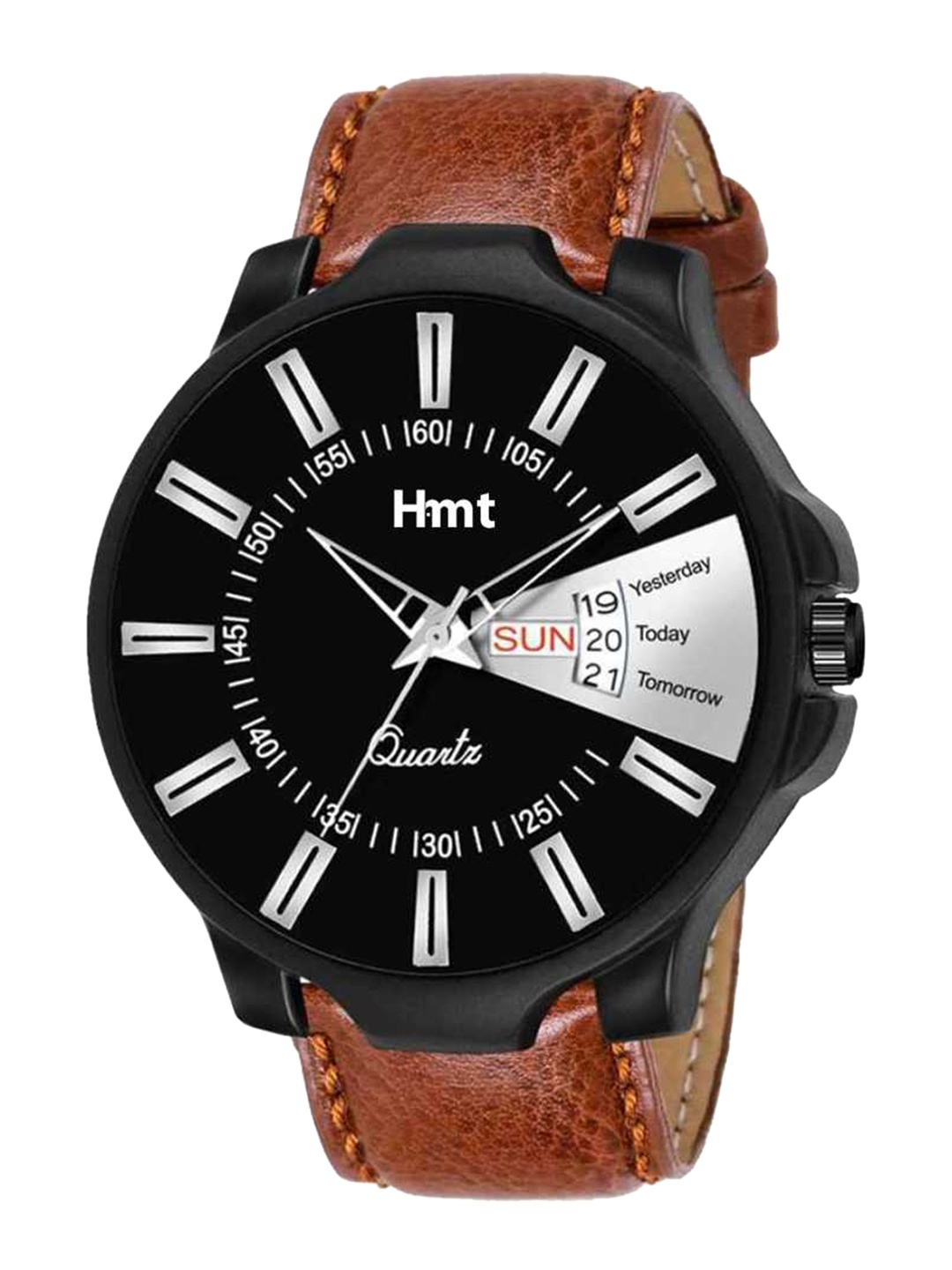 

HAMT Men Black Brass Printed Dial & Brown Straps Analogue Watch HT-GR008-BLK-BRW