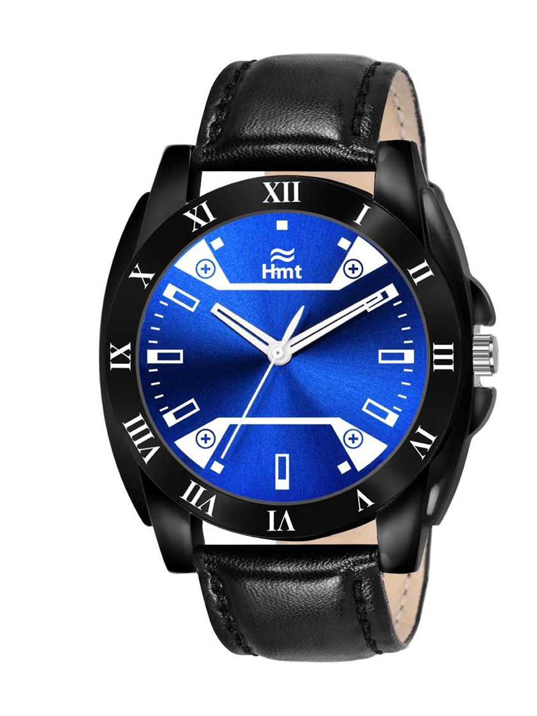 

HAMT Men Blue Brass Dial & Black Leather Straps Analogue Watch - HT-GR096-BLU-BLK