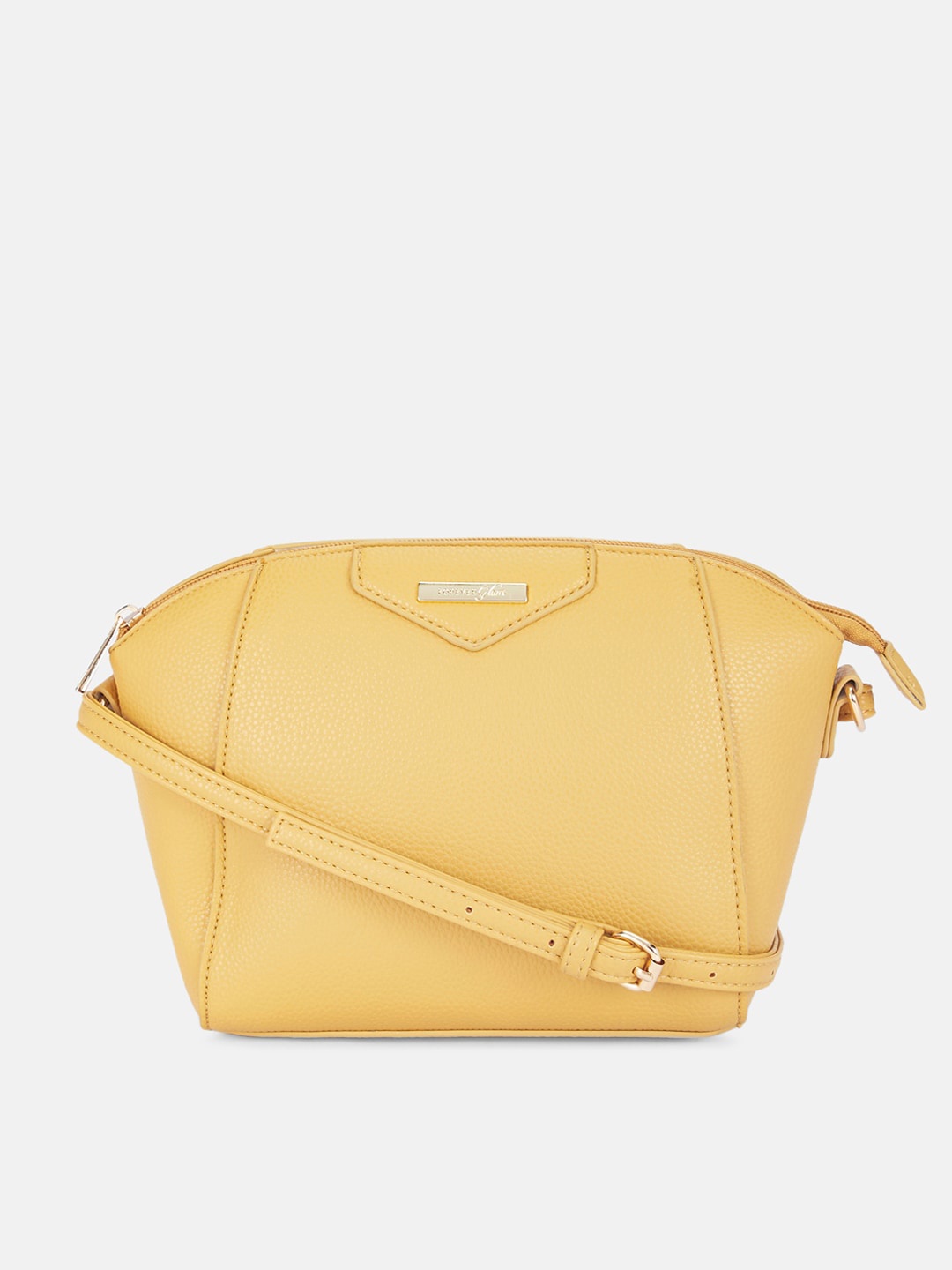 

Forever Glam by Pantaloons Mustard Structured Sling Bag