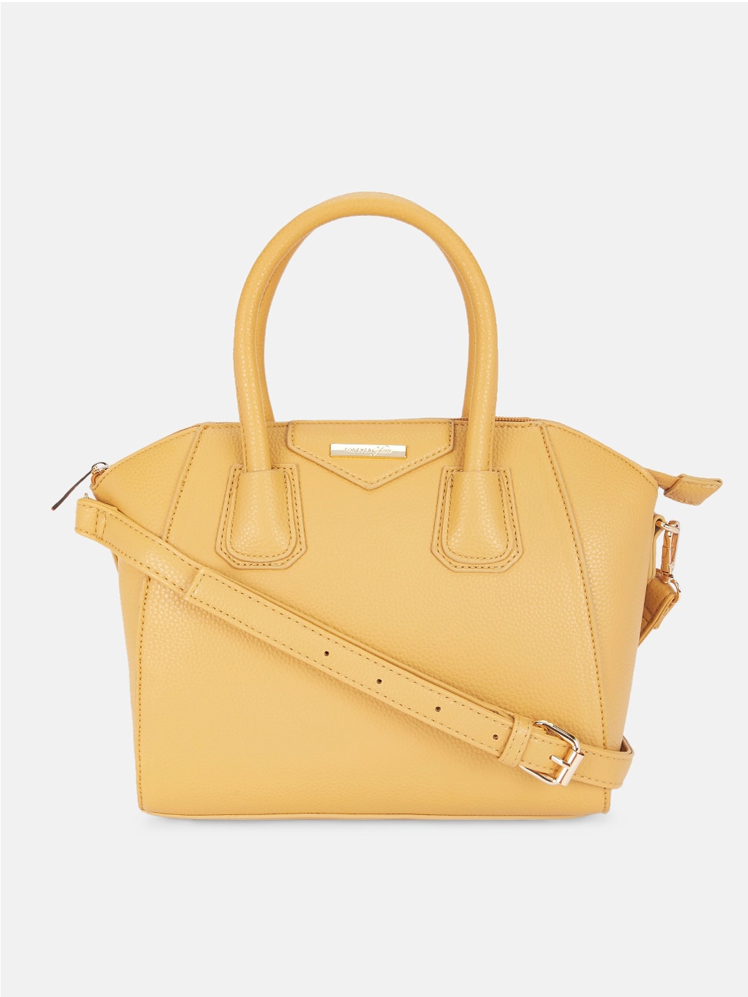 

Forever Glam by Pantaloons Yellow Structured Handheld Bag