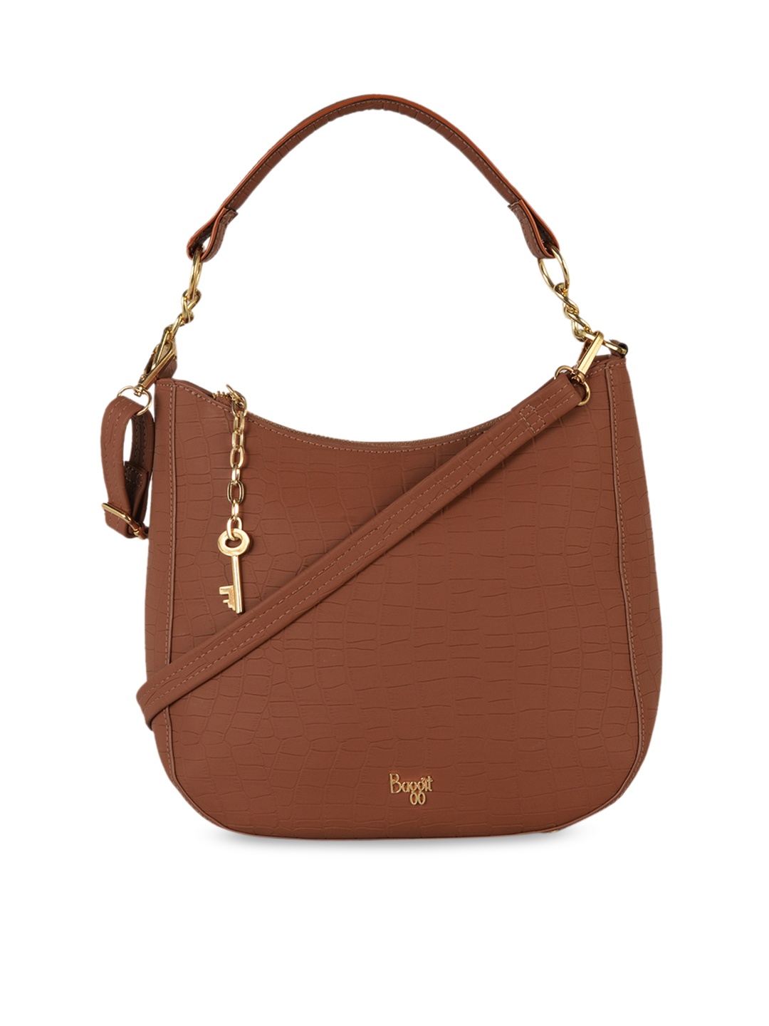 

Baggit Tan Brown Structured Hobo Bag