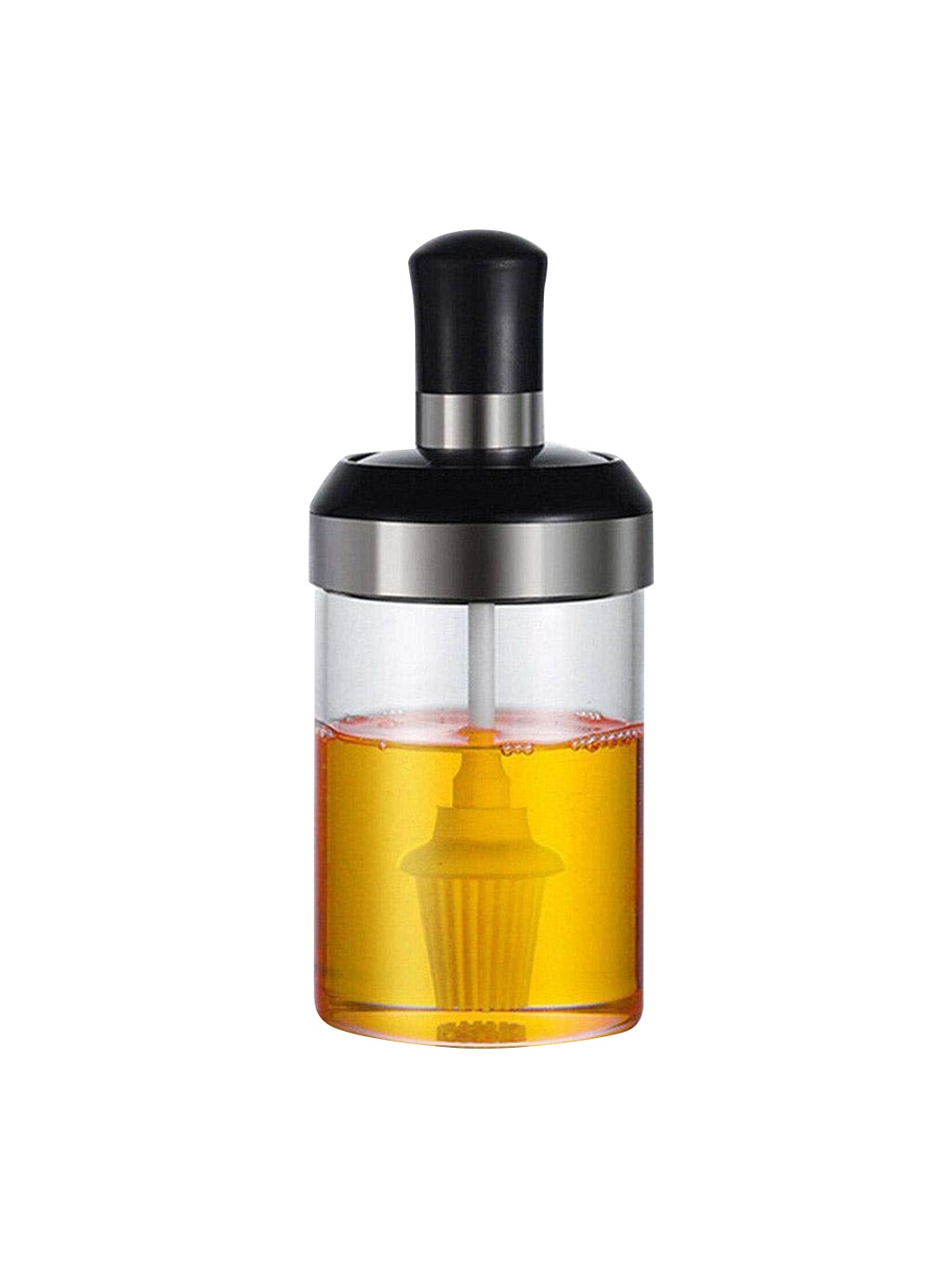 

Femora Set Of 2 Transparent & Black Glass Oil Dispenser 250ml