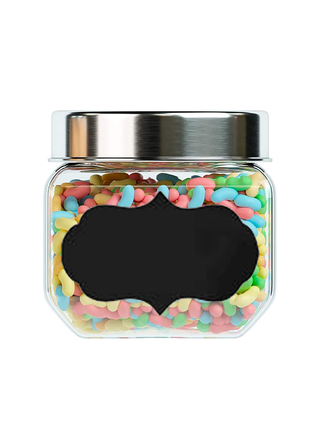 

Femora Transparent & Silver-Toned Glass Kitchen Storage Jar