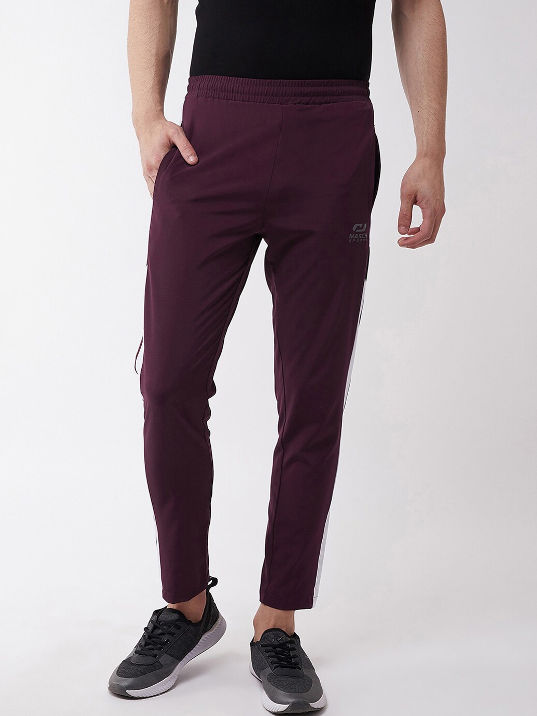 

Masch Sports Men Maroon Solid Sports Dri-Fit Track Pant