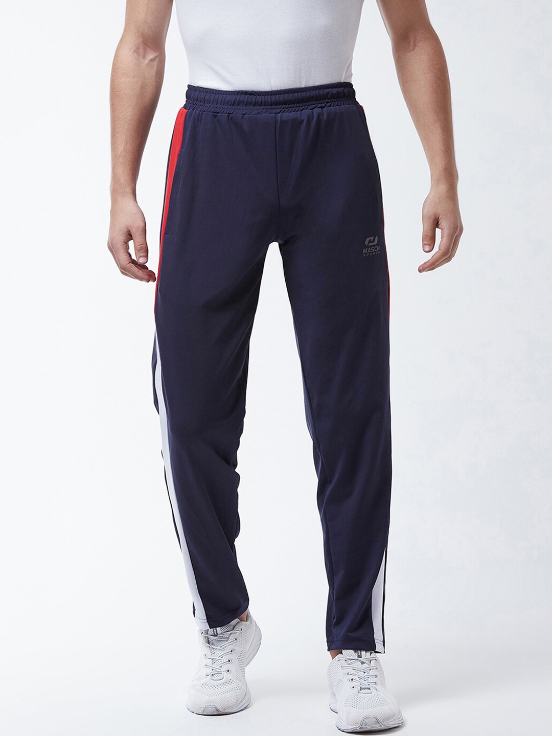 

Masch Sports Men Navy Blue Solid Dry-Fit Track Pants