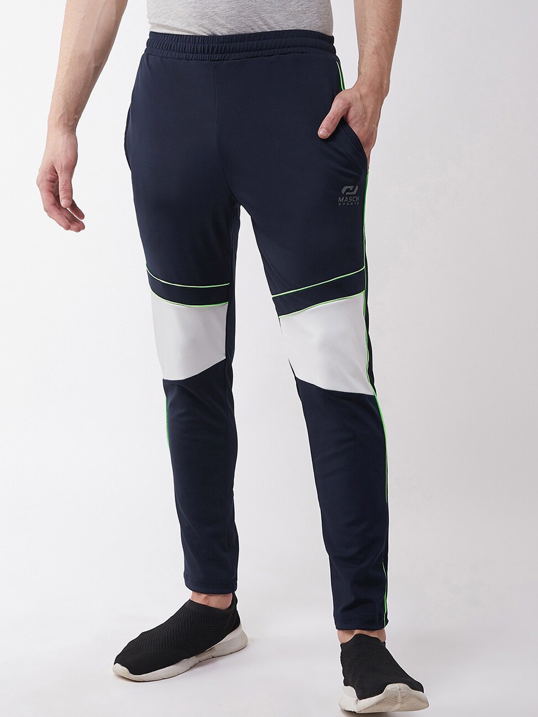 

Masch Sports Men Navy Blue Solid Dri-Fit Track Pant