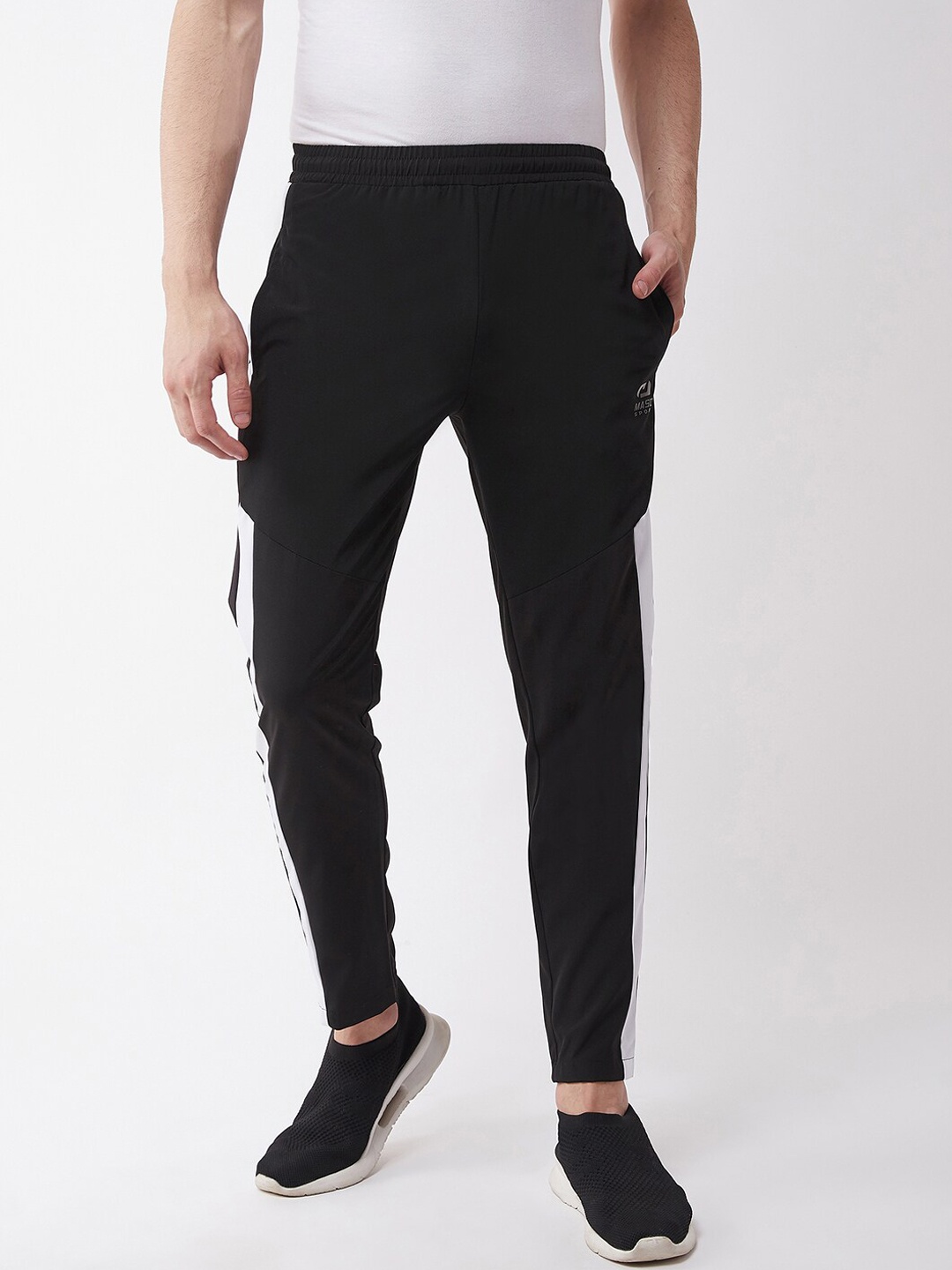 

Masch Sports Men Black & White Solid Track Pant