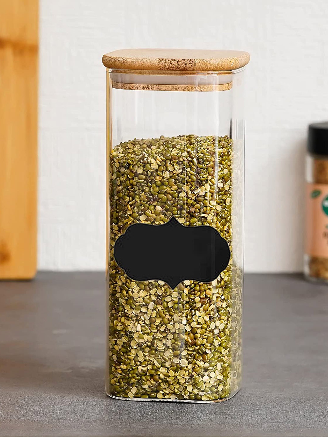 

Femora Transparent & Brown Glass Storage Air Tight Jar With Bamboo Lid