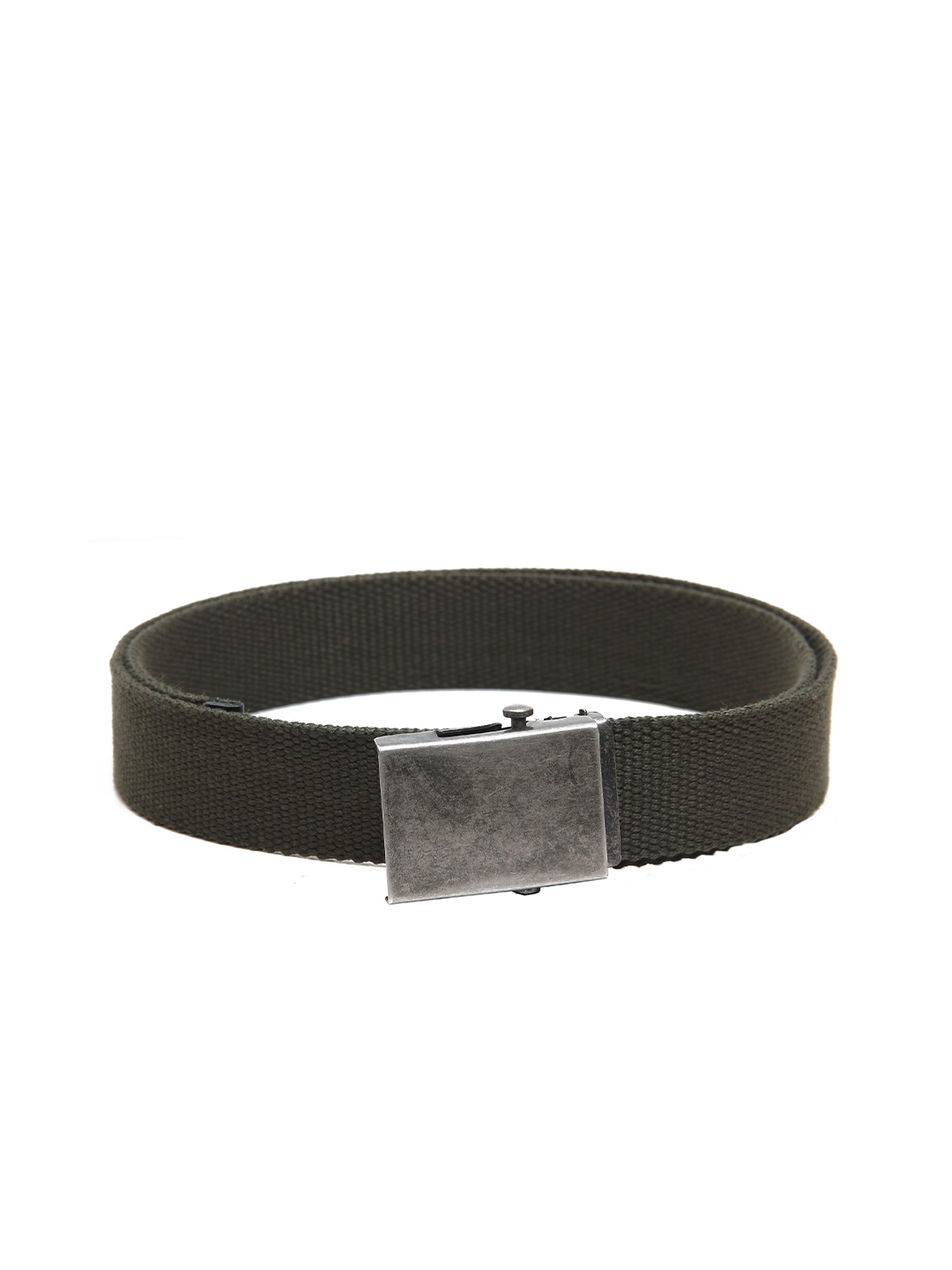 

Calvadoss Men Green Textured Canvas Belt