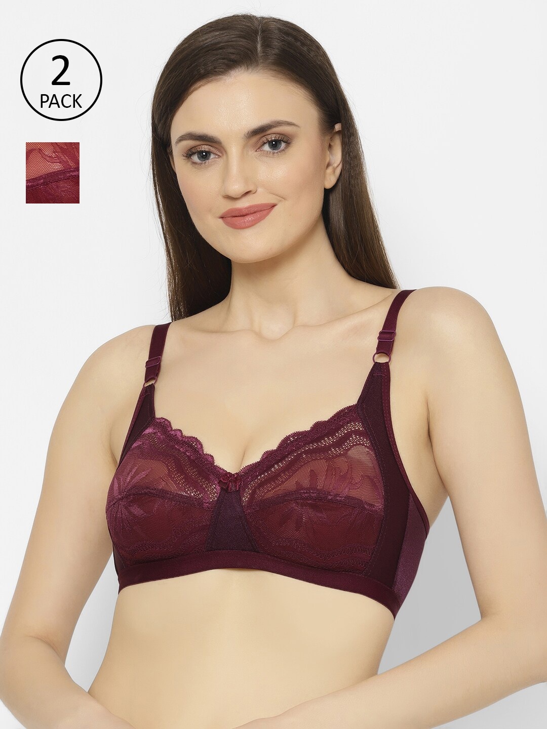 

Floret Set Of 2 Burgundy Bra