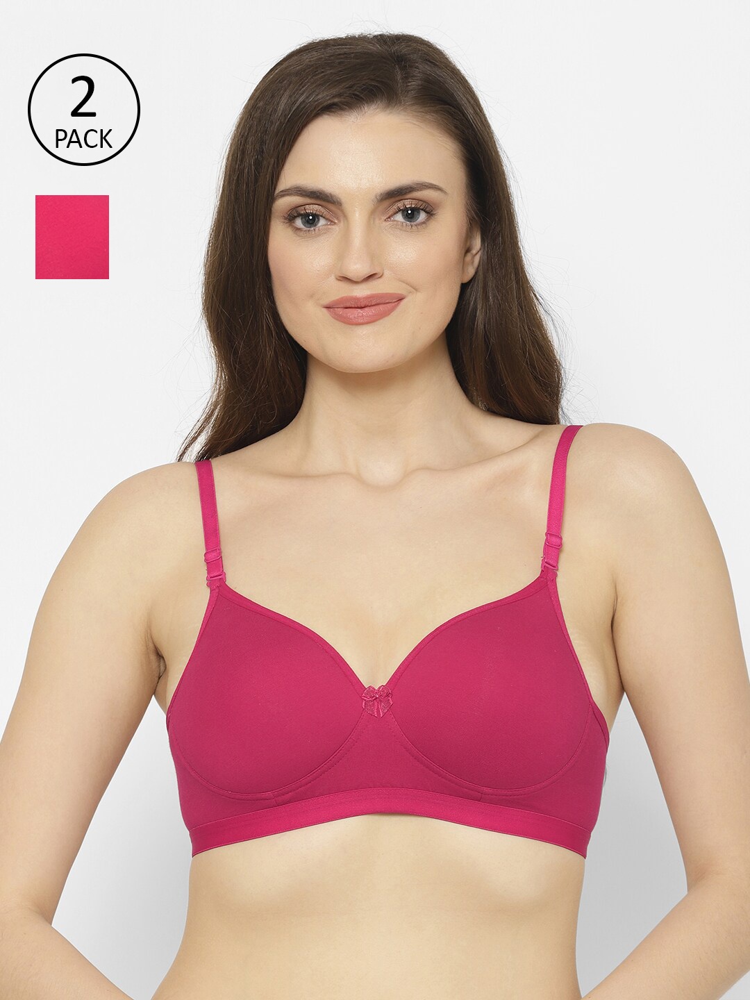 

Floret Set Of 2 Magenta Lightly Padded Bra