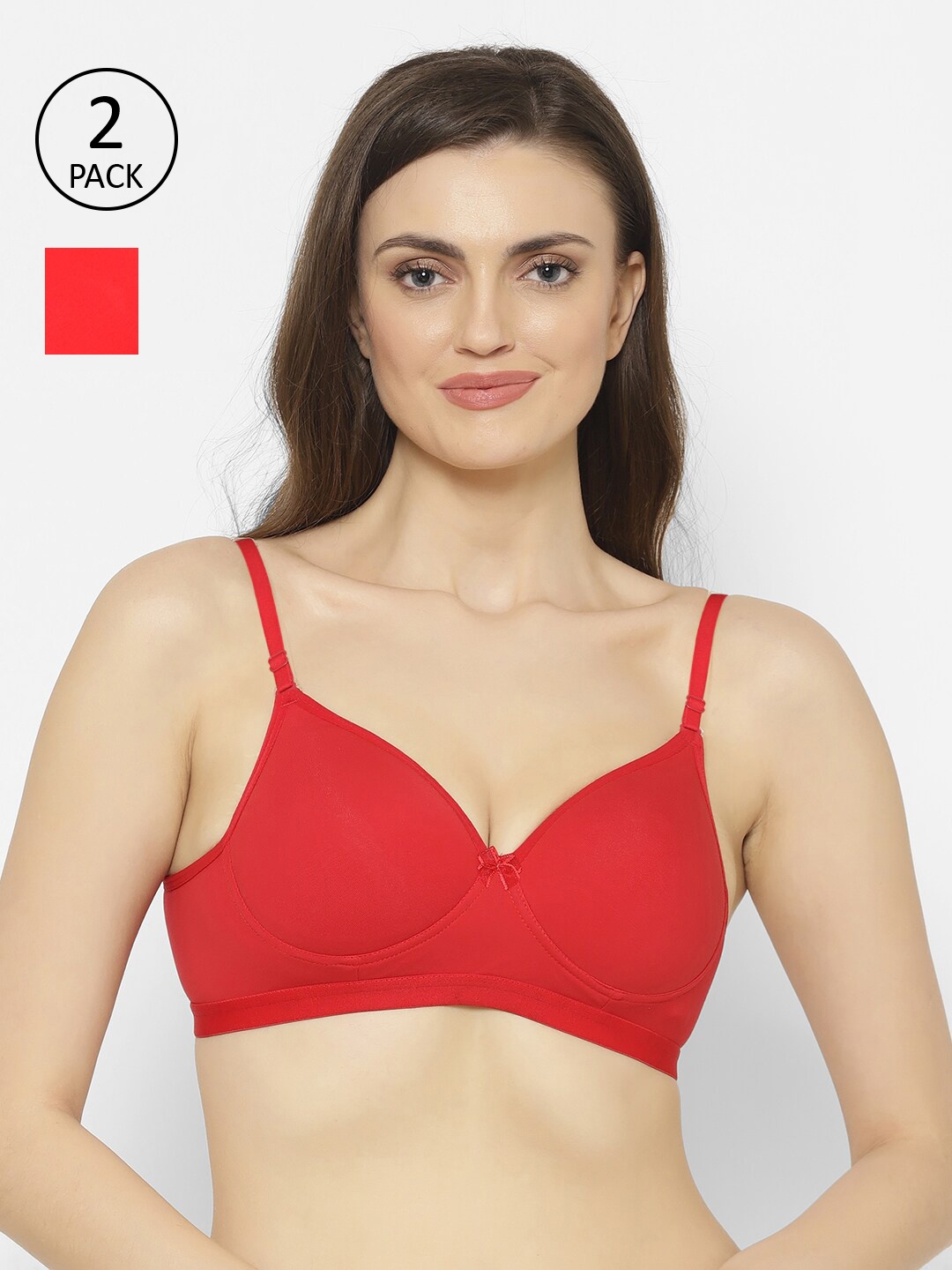 

Floret Pack of 2 Red T-shirt Bras - Lightly Padded