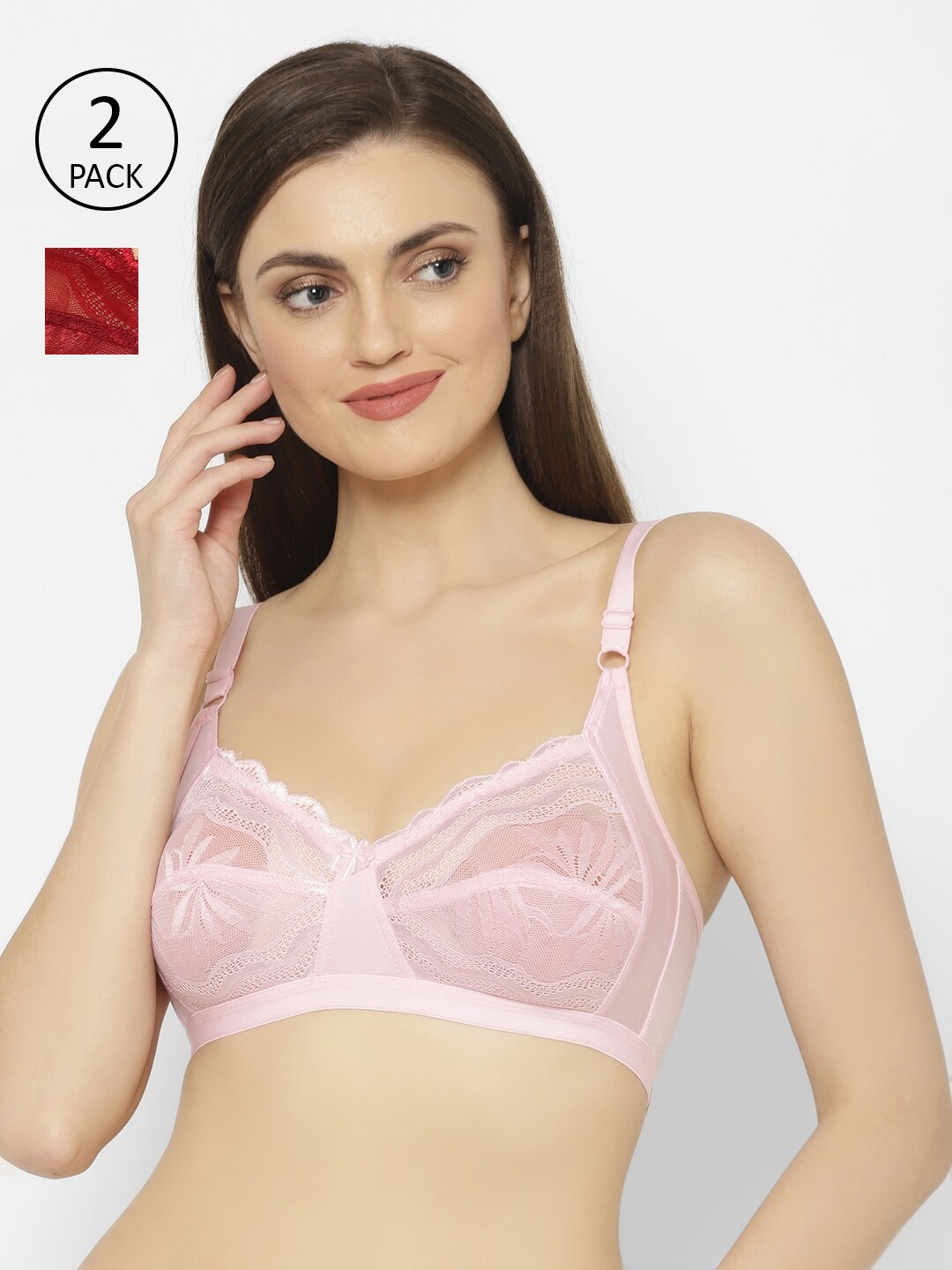 

Floret Set Of 2 Maroon & Pink Bra