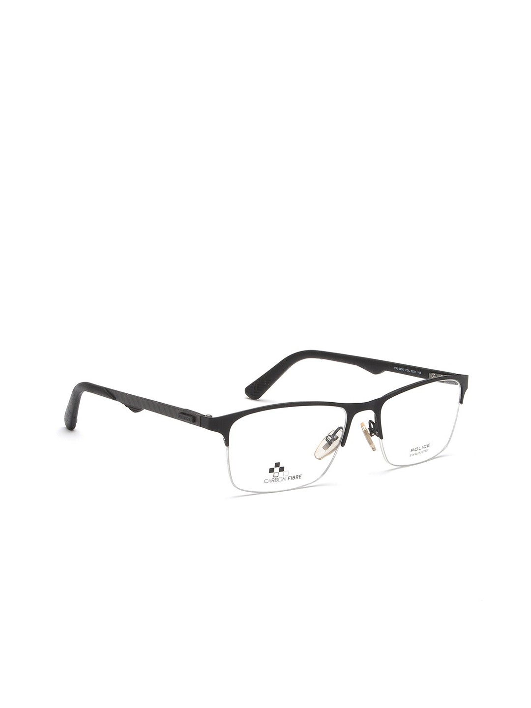 

Police Men Black Half Rim Rectangle Frames VPL693K52531FR