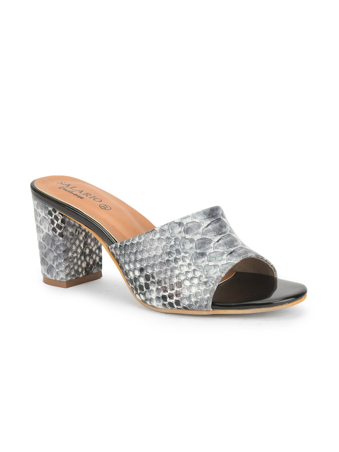 

SALARIO Grey & Off White Textured Block Sandals