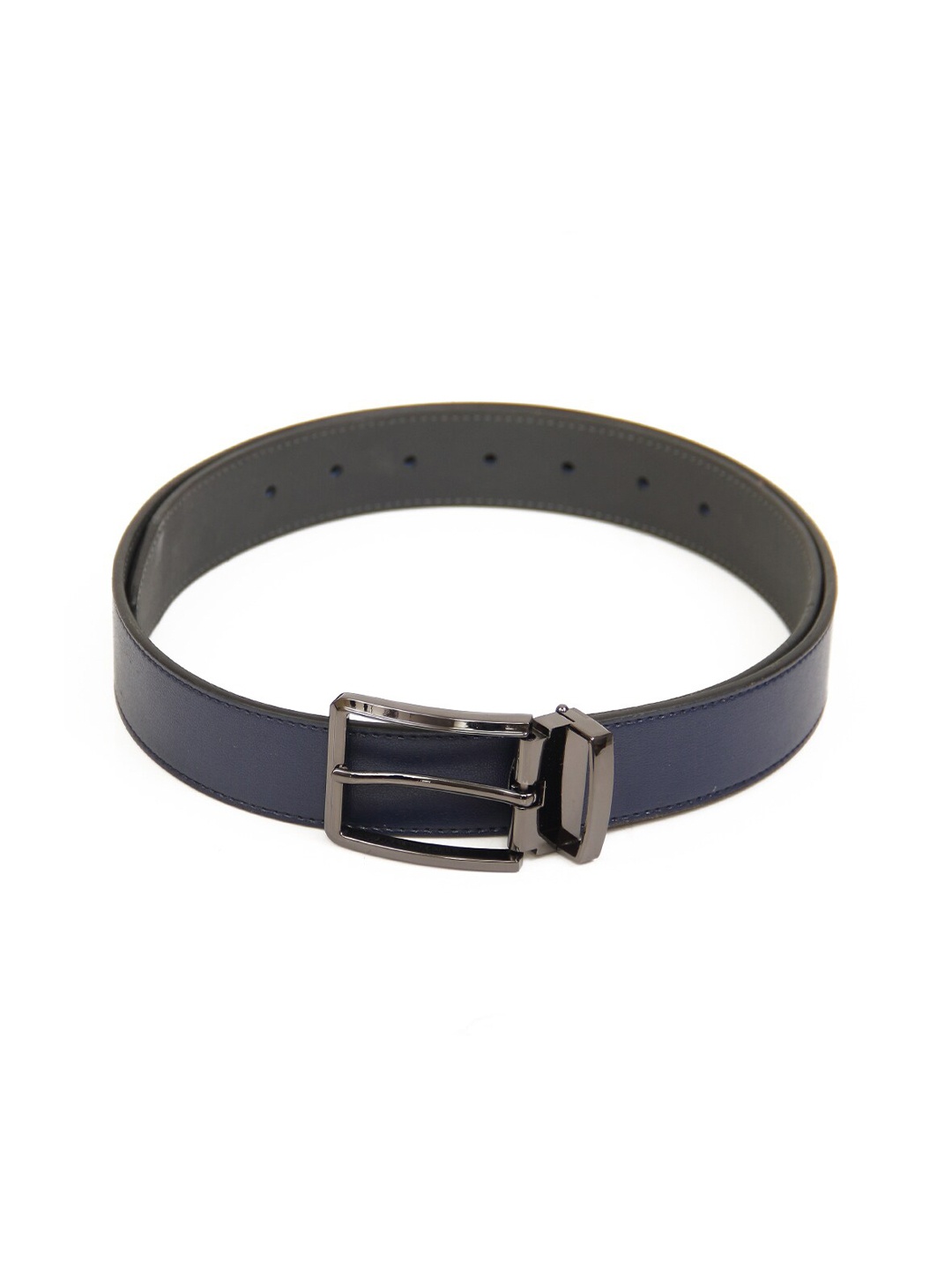 

Calvadoss Men Navy Blue Textured PU Leather Belt