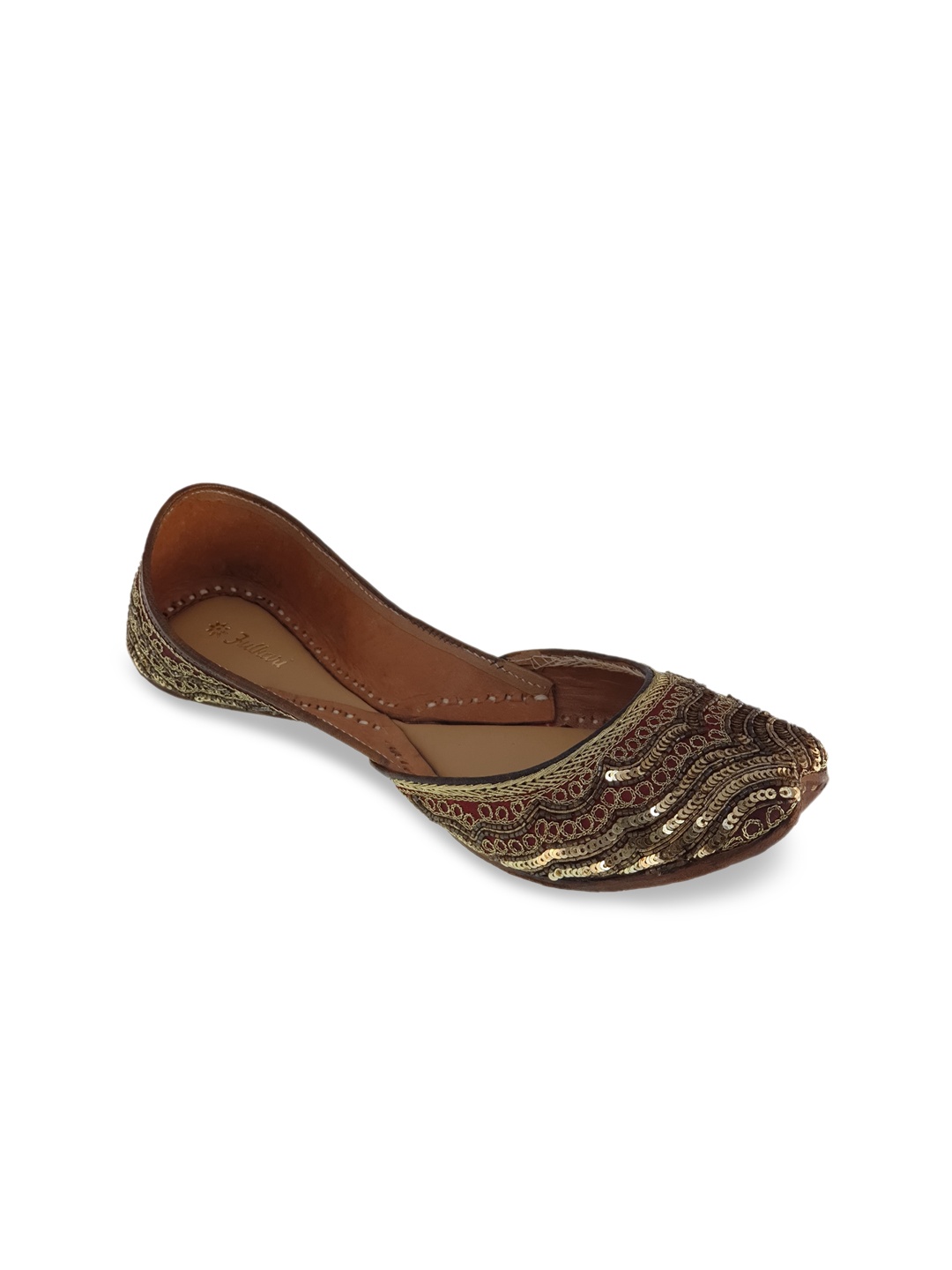 

Fulkari Women Maroon Ethnic Mojaris Flats