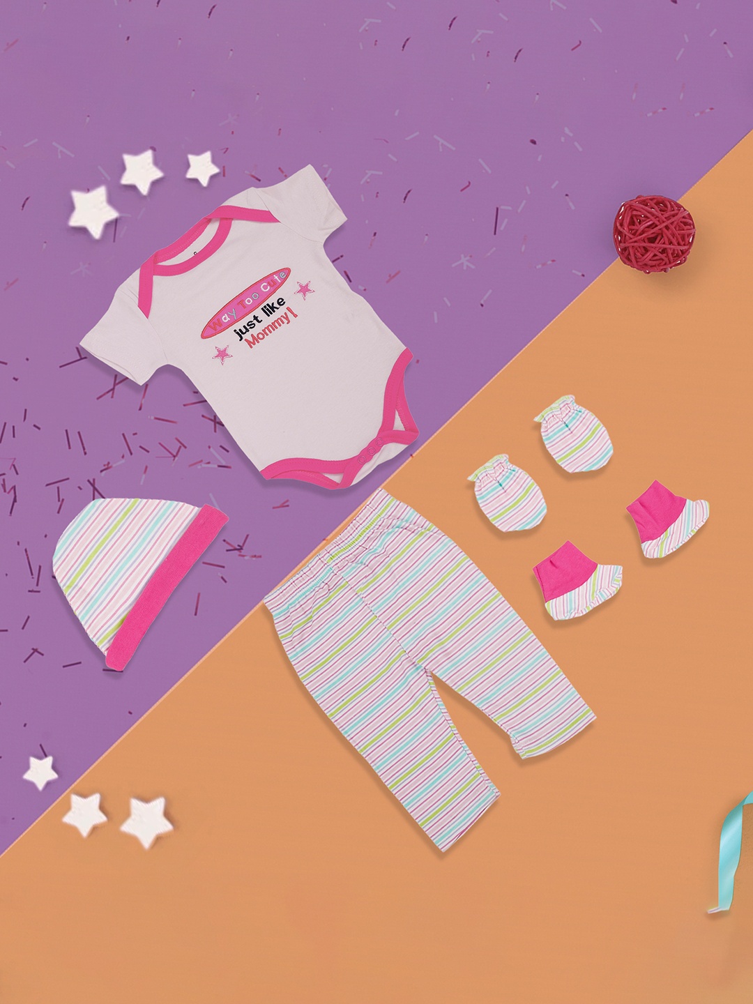 

Baby Moo Kids 7-Piece Apparel Gift Set, Pink