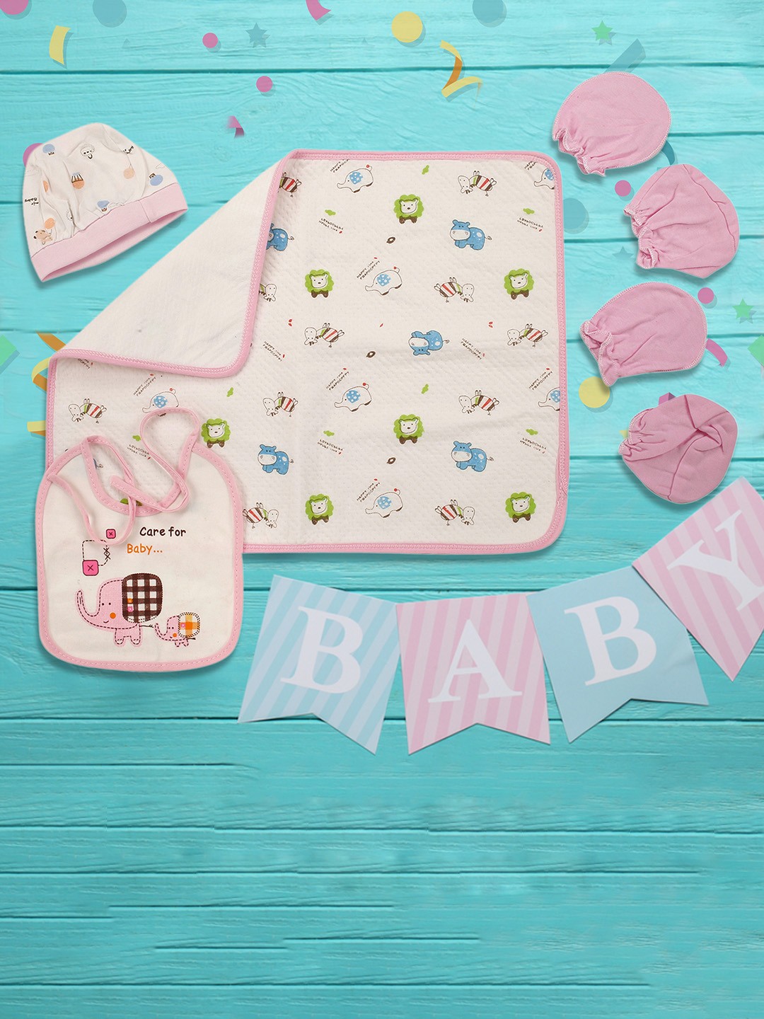 

Baby Moo Infant Pink 5-Piece Baby Apparel Gift Set
