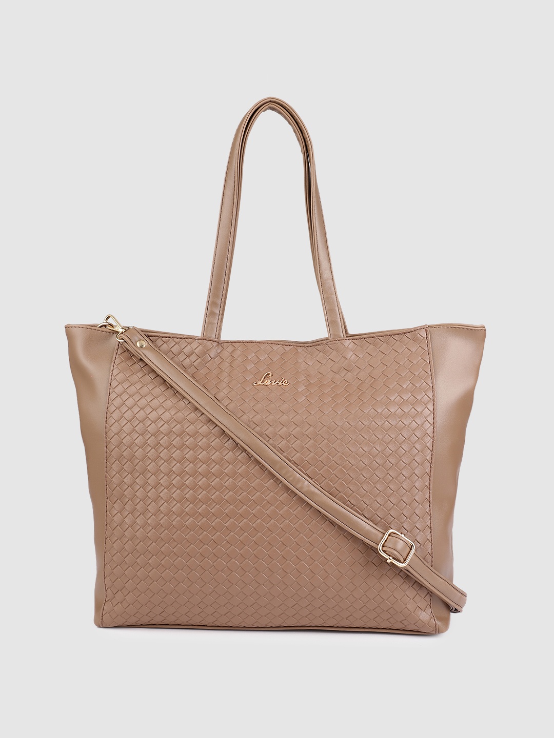 

Lavie Kennessee Women Taupe Brown PU Structured Large Tote Bag with Textured Detail