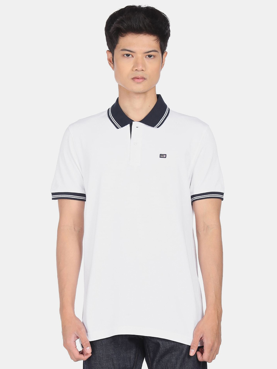 

Arrow Men White Polo Collar Pure Cotton T-shirt