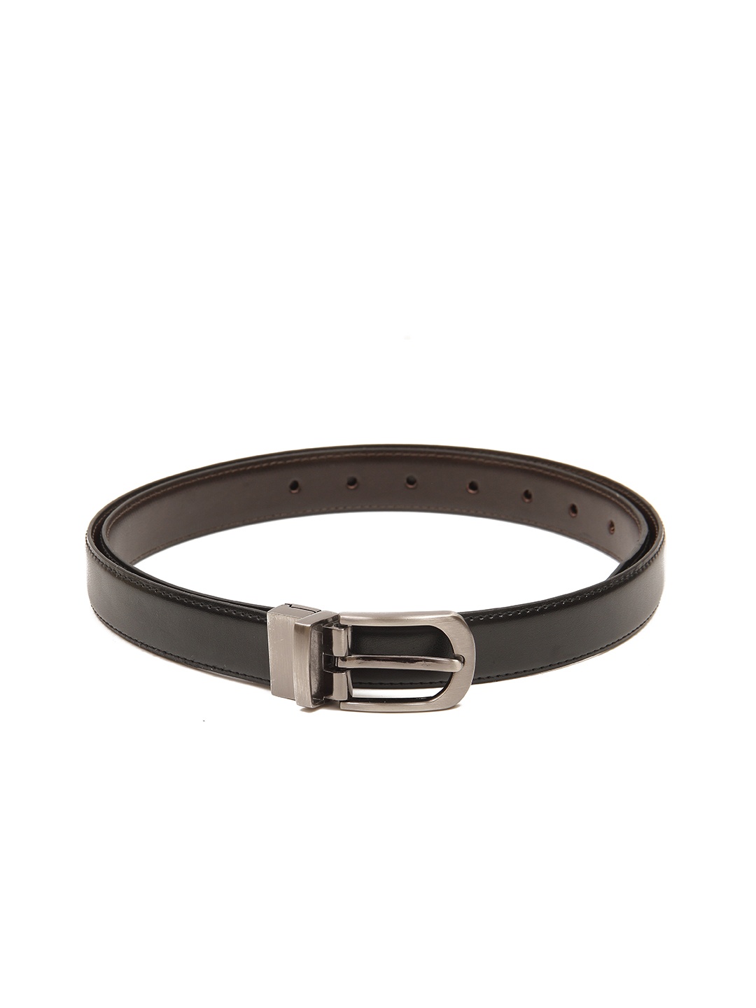 

Calvadoss Girls Black & Brown Solid PU Reversible Belt