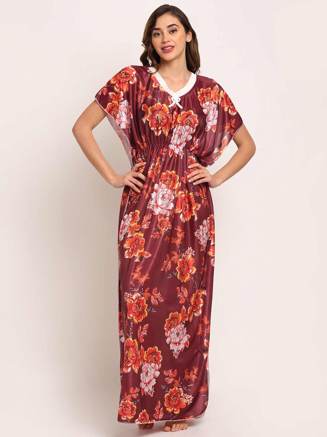 

Sidwa Maroon Printed Maxi Nightdress