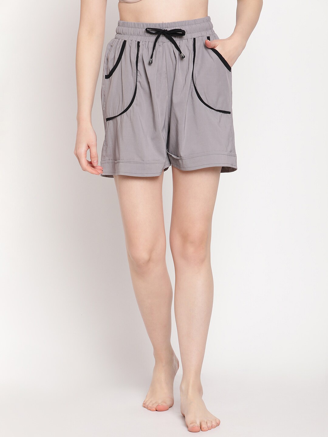 

TAG 7 Women Grey Lounge Shorts