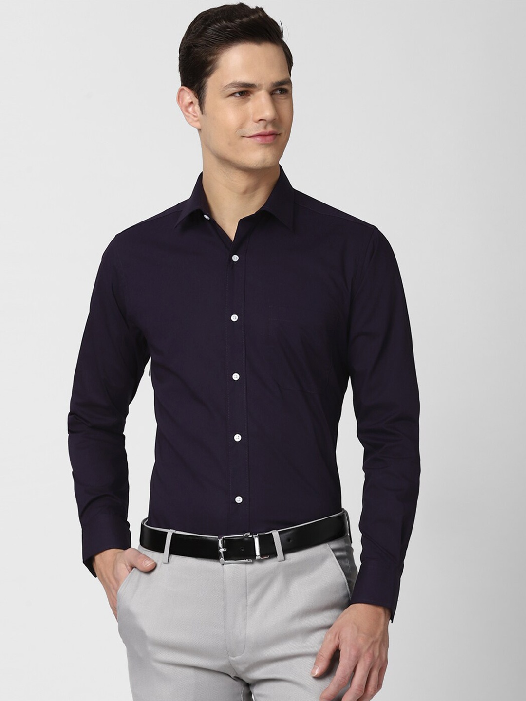 

Peter England Men Navy Blue Slim Fit Formal Shirt